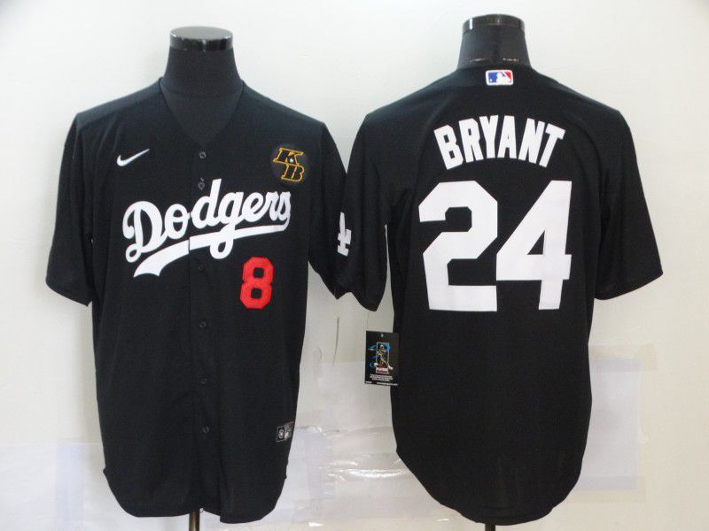 Men Los Angeles Dodgers #24 Bryant Black Nike Game MLB Jerseys1